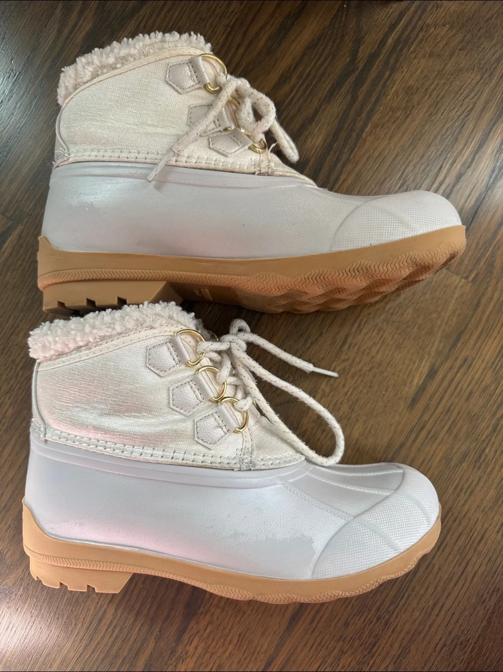 Sperry Waterproof Winter Ankle Boots alpine white size 3 girls